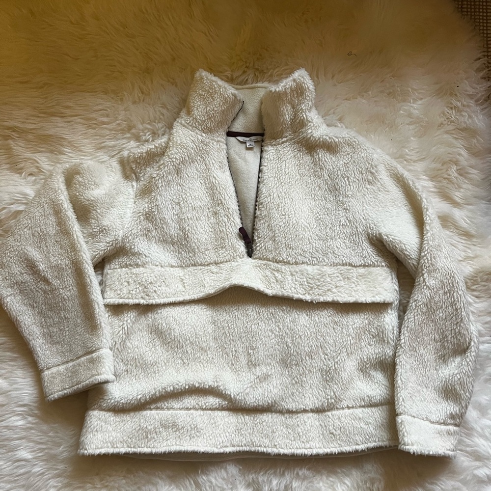 LL Bean Signature Sherpa Half-Zip Anorak - size M